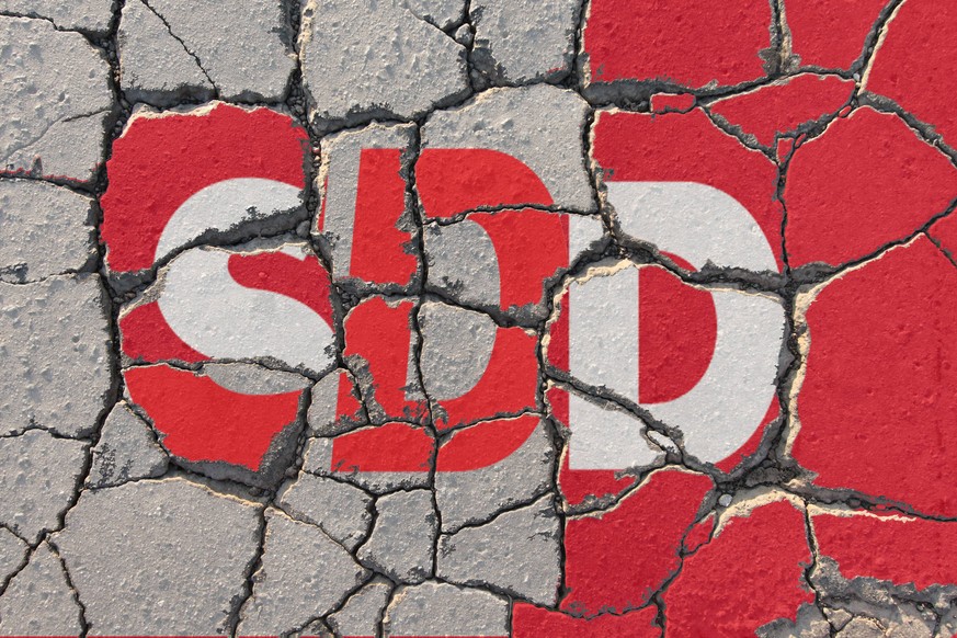 Symbolbild SPD Sozialdemokratische Partei Deutschland s: erodierendes Logo der ParteiSymbol image SPD Socialist Party Germany S eroding emblem the Party