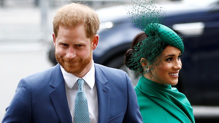 FILE PHOTO: Britain&#039;s Prince Harry and Meghan, Duchess of Sussex, arrive for the annual Commonwealth Service at Westminster Abbey in London, Britain March 9, 2020. REUTERS/Henry Nicholls/File Pho ...