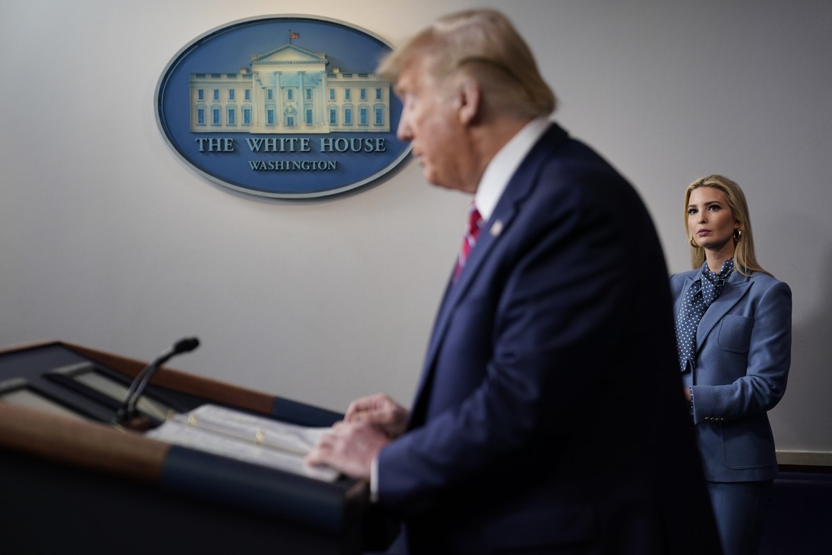 Ivanka Trump, the daughter and assistant to President Donald Trump, listens as President Donald Trump speaks during a coronavirus task force briefing at the White House, Friday, March 20, 2020, in Was ...
