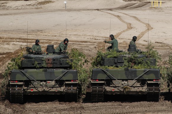 Deutsche Leopard 2-Panzer der polnischen Armee nach einer gemeinsamen Übung mit der US-Armee (Symbolbild).