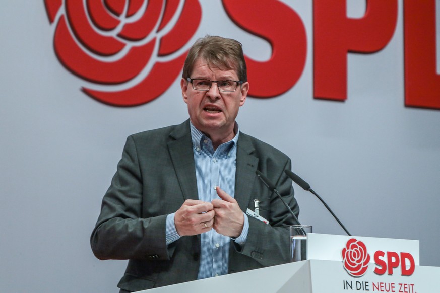 DEU, Deutschland, Berlin, 06.12.2019: SPD-Bundesparteitag, Ralf Stegner, SPD-Fraktionsvorsitzender Schleswig-Holstein *** DEU, Germany, Berlin, 06 12 2019 SPD Federal Party Congress, Ralf Stegner, SPD ...