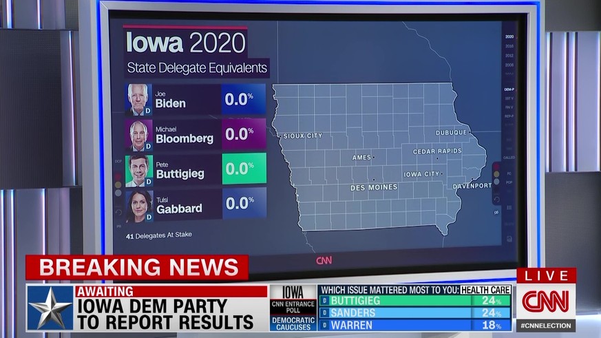 0 Prozent für alle. Die Resultate der Demokraten stehen noch aus.