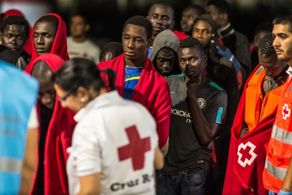 Ankunft von Flüchtlingen im südspanischen Port of Motril.&nbsp;