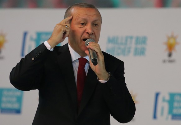 Turkish President Tayyip Erdogan speaks during the sixth Congress of the ruling AK Party (AKP) in Ankara, Turkey, August 18, 2018. REUTERS/Umit Bektas