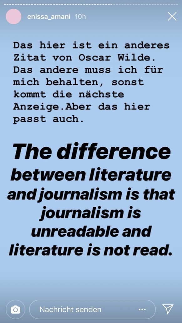 Enissa Amani scheint kein gutes Bild von Journalismus zu haben...