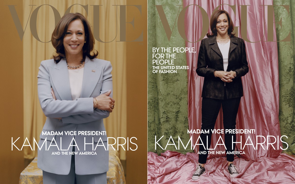 HANDOUT - 11.01.2021, ---: ARCHIV - Kamala Harris, damalige gew�hlte Vizepr�sidentin (Vice President-elect) der USA, ist auf dem digitalen und gedruckten Cover der Februar-Ausgabe der Modezeitschrift ...