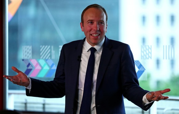 Health Secretary Matt Hancock gestures at the launch of his bid for leadership of the Conservative Party in London, Britain June 10, 2019. REUTERS/Hannah McKay