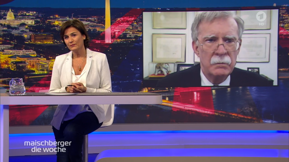 Sandra Maischberger im Gespräch mit John Bolton, Trumps ehemaligem Sicherheitsberater.