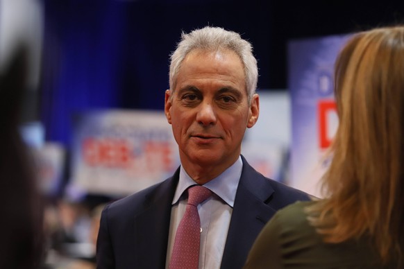 February 7, 2020, Manchester, New Hampshire, USA: ABC Democratic Presidential Debate in New Hampshire at Saint Anselm College with former Mayor of Chicago RAHM EMANUEL. Manchester USA PUBLICATIONxINxG ...