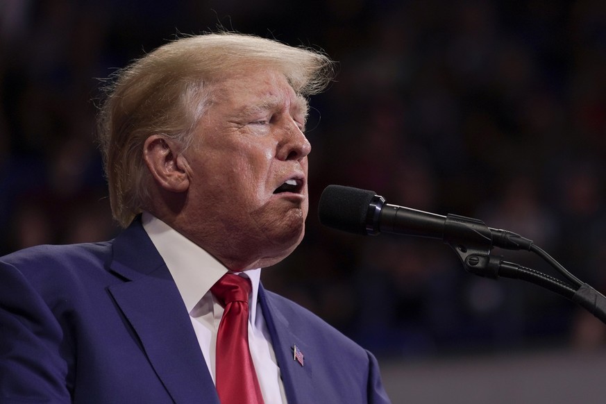 Former President Donald Trump speaks at a rally in Wilkes-Barre, Pa., Saturday, Sept. 3, 2022. (AP Photo/Mary Altaffer)