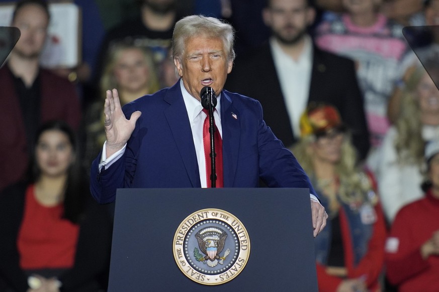 President Donald Trump speaks about the economy during an event at the Circa Resort and Casino in Las Vegas, Saturday, Jan. 25, 2025. (AP Photo/John Locher)