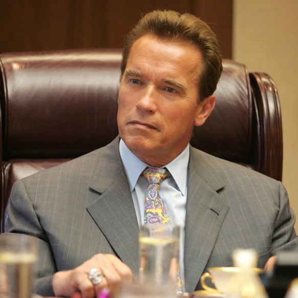 THE APPRENTICE, Governor Arnold Schwarzenegger, Soap Gets In Your Eyes , Season 6, episode 609, aired March 18, 2007, 2004-, photo: Tommy Baynard / NBC / courtesy Everett Collection NBC / courtesy Eve ...