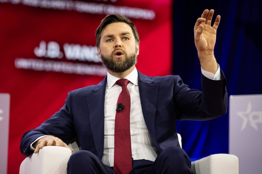 J.D. Vance speaks at CPAC Senator J.D. Vance R-OH speaks at the annual Conservative Political Action Conference CPAC in National Harbor, MD, February 23, 2024. A roster of Republican state and federal ...