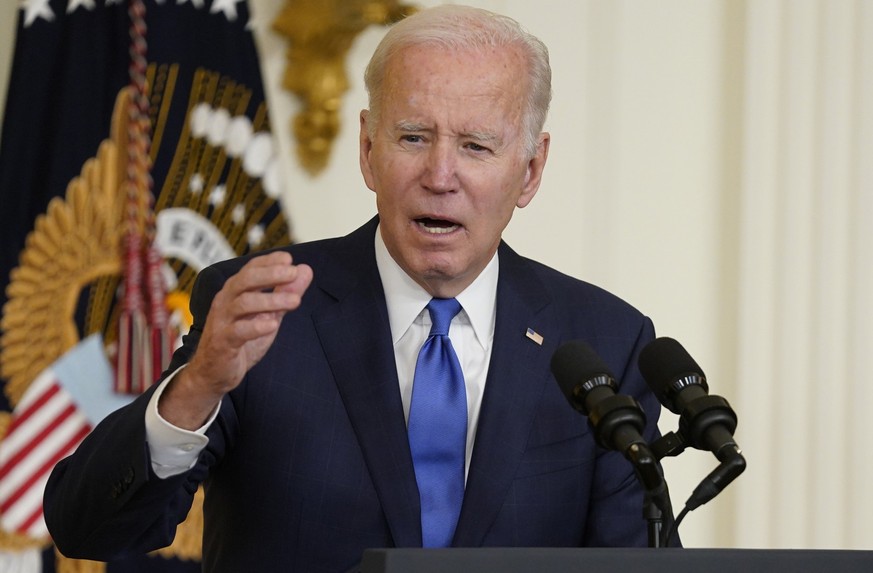 President Joe Biden speaks about strengthening the infrastructure talent pipeline during an event in the East Room of the White House, Wednesday, Nov. 2, 2022, in Washington. (AP Photo/Evan Vucci)