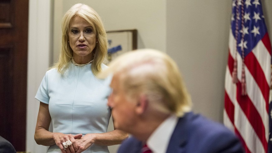 White House Counselor Kellyanne Conway speaks during an opioid roundtable at the White House in Washington, D.C., June 12, 2019. Pool PUBLICATIONxINxGERxSUIxAUTxHUNxONLY WAX20190612333 ZACHxGIBSON