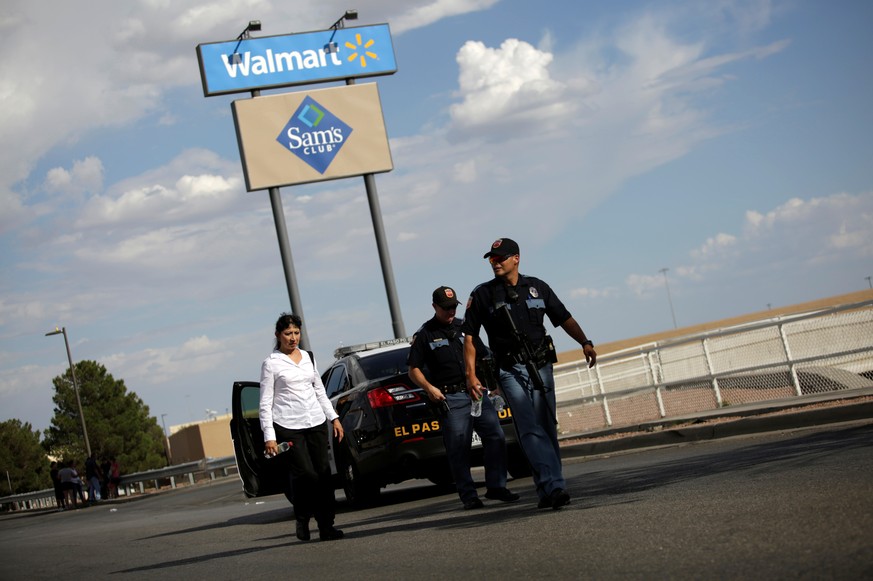 Police is seen after a mass shooting at a Walmart in El Paso, Texas, U.S. August 3, 2019. REUTERS/Jose Luis Gonzalez