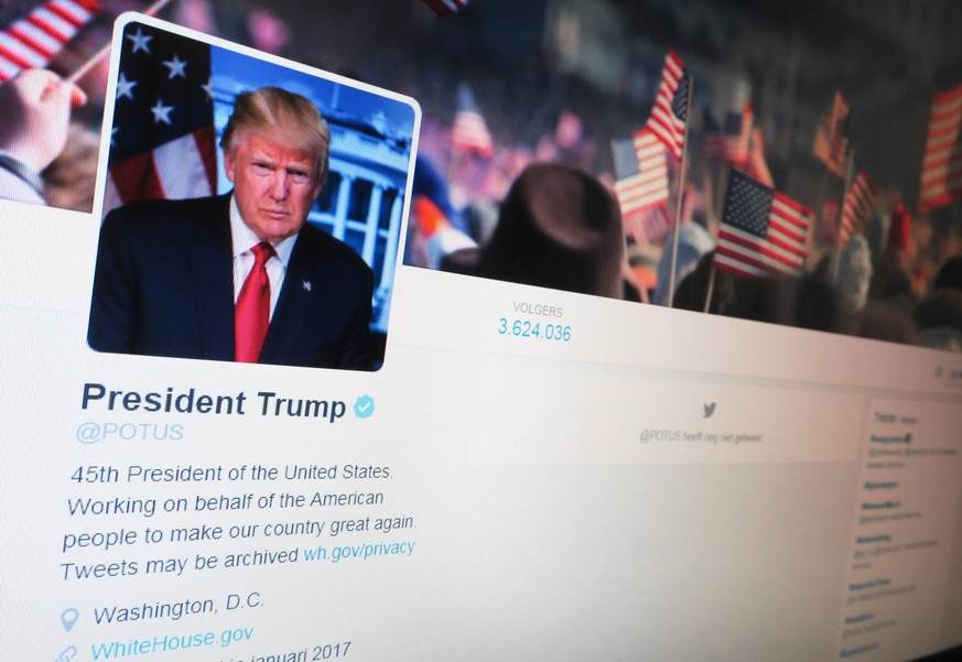 Illustration picture shows the empty Twitter account @potus, the official twitter account reserved for the sitting US President, after the inauguration of US President Donald Trump as 45th President o ...