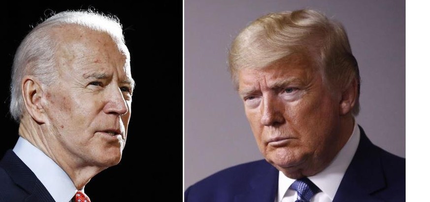 Der Herausforder Joe Biden (l.) und der amtierende Präsident Donald Trump (r.)