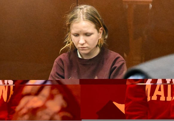 Russia Military Blogger Killing Case 8404410 04.04.2023 Daria Trepova is seen at the Basmanny Court building where the hearing to elected a measure of restraint for her will take place, in Moscow, Rus ...