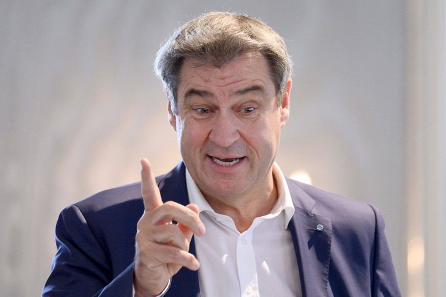 Bayerns Ministerpräsident Markus Söder CSU beim Staatsehrenpreis für das bayerische Metzgerhandwerk 2023 im Hubertussaal auf Schloss Nymphenburg. München, 28.06.2023 Bayern Deutschland *** Bavarias Pr ...