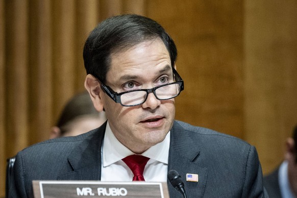 October 18, 2023, Washington, District of Columbia, USA: U.S. Senator MARCO RUBIO R-FL speaking at a hearing of the Senate Foreign Relations Committee at the U.S. Capitol. Washington USA - ZUMAb161 20 ...