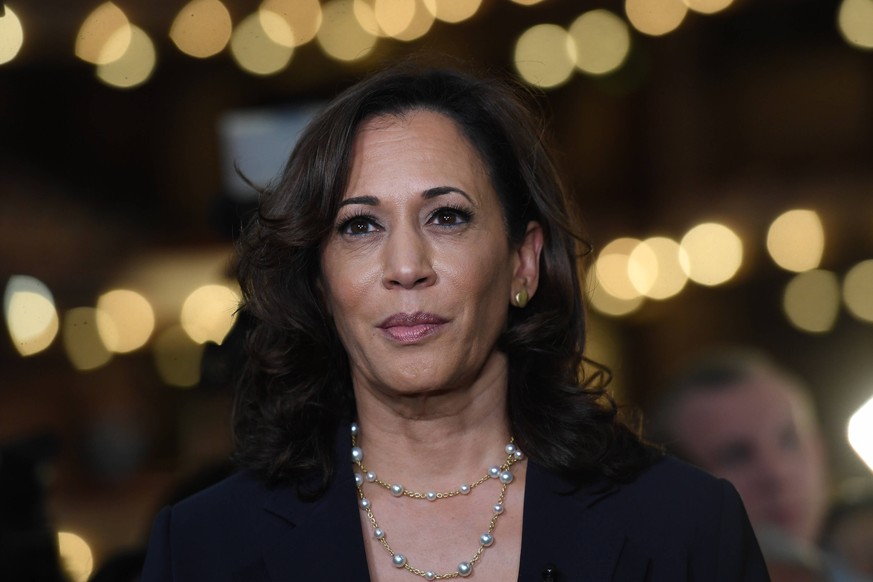 ***FILE PHOTO*** Joe Biden Picks Senator Kamala Harris As Running Mate. MIAMI, FL - JUNE 27: Senator Kamala Harris in the spin room following the 2020 Democratic Party presidential debates held at The ...