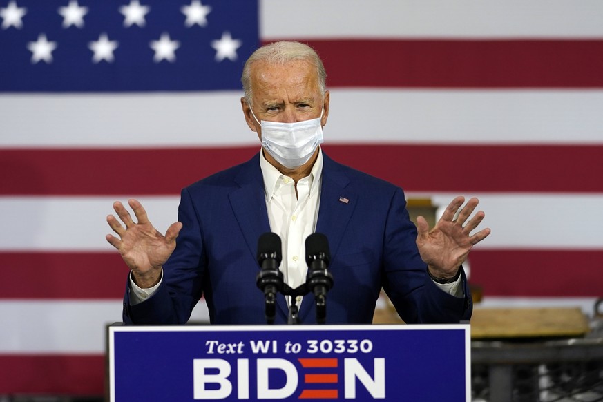 21.09.2020, USA, Manitowoc: Joe Biden, demokratischer Pr