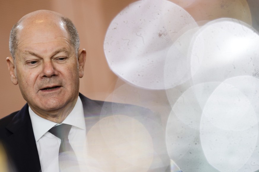 German Chancellor Olaf Scholz chairs the cabinet meeting of the German government at the chancellery in Berlin, Wednesday, Feb. 21, 2024. (AP Photo/Markus Schreiber)