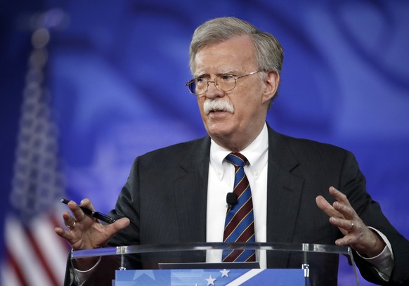 FILE - In this Feb. 24, 2017, file photo, former U.S. Ambassador to the U.N. John Bolton speaks at the Conservative Political Action Conference (CPAC) in Oxon Hill, Md. President Donald is replacing N ...