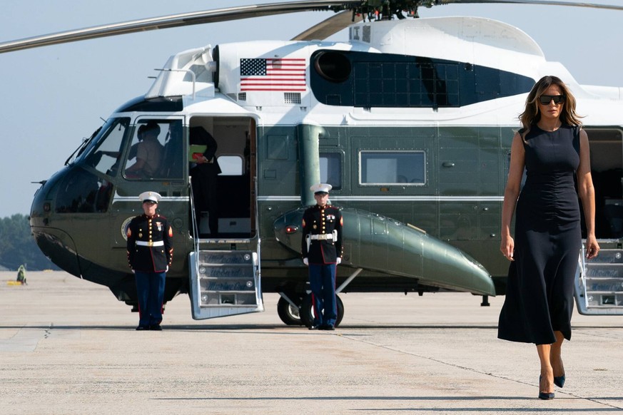 August 7, 2019, Joint Base Andrews, Maryland, USA:President First Lady MELANIA TRUMP depart Joint Base Andrews Wednesday, August 7, 2019, en route to Dayton, Ohio, and El Paso, Texas, to visit the com ...