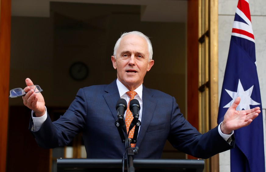 Former Australian Prime Minister Malcolm Turnbull holds a news conference after a party meeting in Canberra, Australia August 24, 2018. REUTERS/David Gray