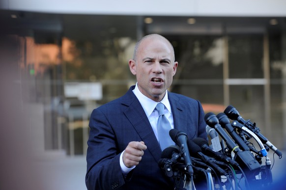 FILE PHOTO: Michael Avenatti, lawyer for adult film actress Stephanie Clifford, also known as Stormy Daniels, speaks to the media outside the U.S. District Court for the Central District of California ...