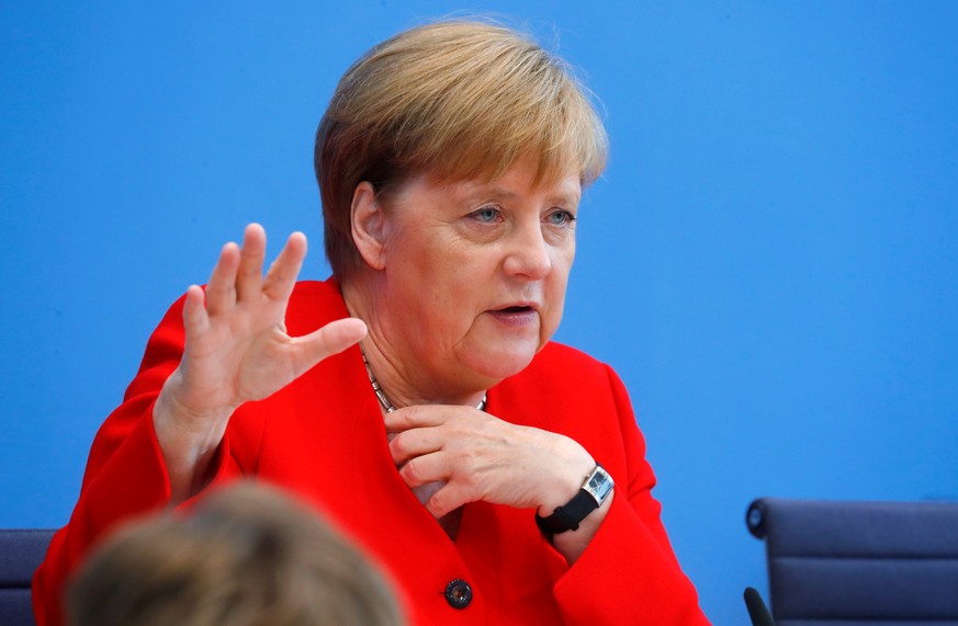 German Chancellor Angela Merkel holds the annual summer news conference in Berlin, Germany, July 19, 2019. REUTERS/Hannibal Hanschke