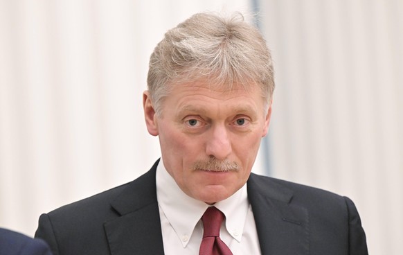 Russia Belarus 8119601 18.02.2022 Kremlin spokesman Dmitry Peskov is pictured during a joint press conference of the Russian President Vladimir Putin and Belarusian President Alexander Lukashenko foll ...