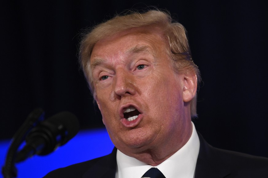 President Donald Trump speaks at Trump National Golf Club Bedminster in Bedminster, N.J., Friday, Aug. 7, 2020. (AP Photo/Susan Walsh)