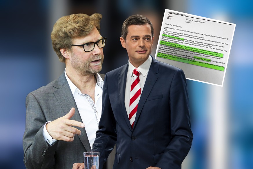 MDR LIVESENDUNG - THÜRINGEN DUELL 14/10/2019 - Erfurt: Der Fraktionsvorsitzende der Thüringer CDU Mike Mohring CDU bei der TV-Livesendung Thüringen Duell des Mitteldeutschen Rundfunk MDR am 14. Oktobe ...