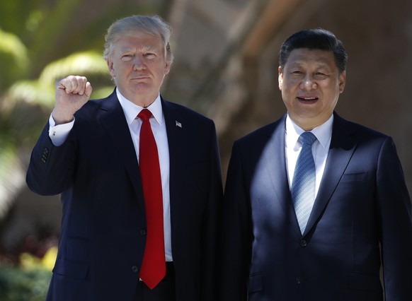 Donald Trump mit Chinas Staatschef Xi Jinping in Mar-a-Lago.