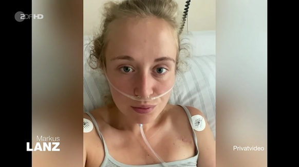 Katharina Blach während ihres Aufenthaltes im Krankenhaus.