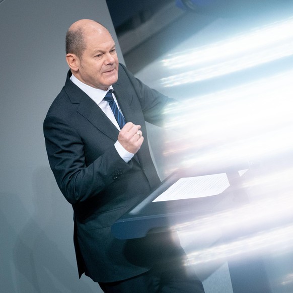 Olaf Scholz (SPD), Bundesfinanzminister, spricht im Bundestag während der Debatte zum Bundeshaushalt 2020.