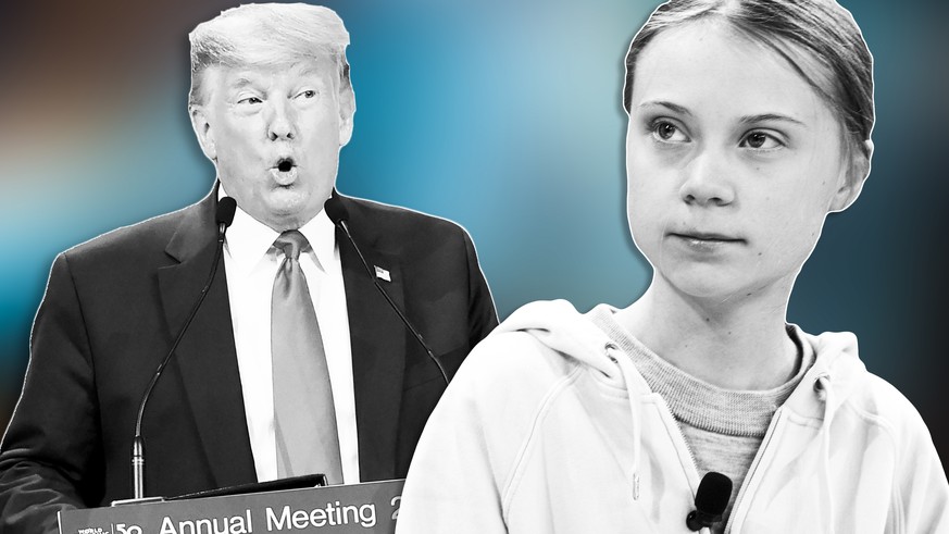 Donald Trump und Greta Thunberg sind am WEF aufeinander getroffen. 