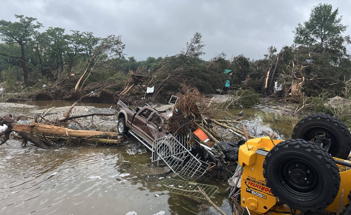 View of damage caused by flooding in the area of Kerrville, Texas, USA, 05 July 2025. The number of confirmed deaths in south-central Texas due to severe flooding in the area has risen to 27, accordin ...