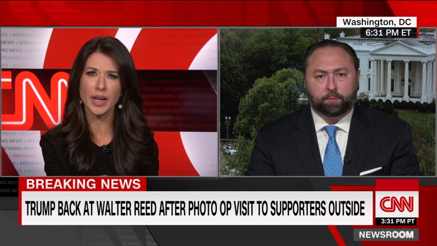 CNN-Journalistin Ana Cabrera kann nicht glauben, was ihr Trump-Berater Jason Miller erzählt: Trump nehme das Coronavirus sehr ernst.