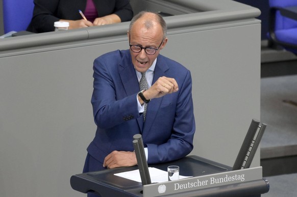 Friedrich Merz in der 50. Sitzung des Deutschen Bundestages im Reichstagsgeb�ude. Berlin, 07.09.2022 *** Friedrich Merz in the 50 session of the German Bundestag in the Reichstag building Berlin, 07 0 ...