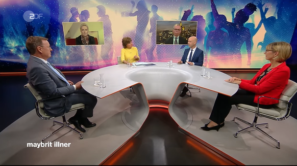 Illner in der Diskussion mit Virologe Schmidt-Chanasit.