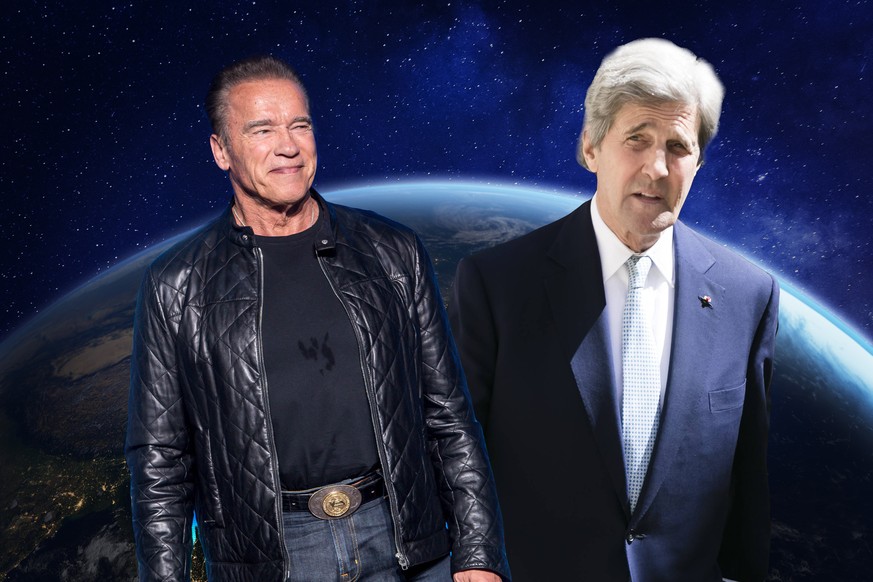 Arnold Schwarzenegger und John Kerry. 