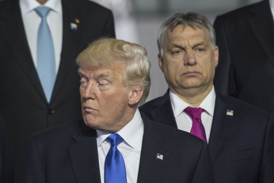 May 25, 2017 - Bruxelles, belgium - Donald Trump and Victor Orban at the NATO Summit 2017 |