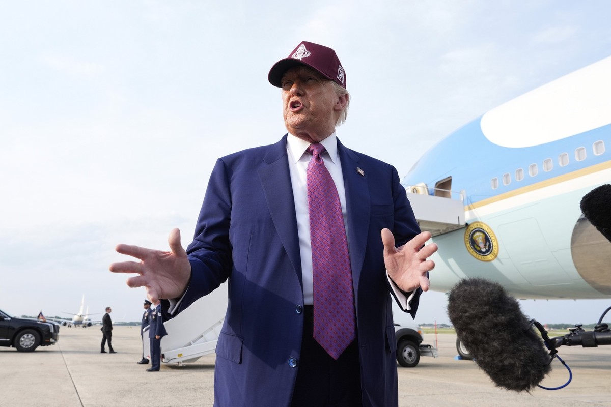 President Donald Trump speaks to reporters after arriving on Air Force One, Tuesday, June 10, 2025, at Joint Base Andrews, Md. (AP Photo/Alex Brandon)