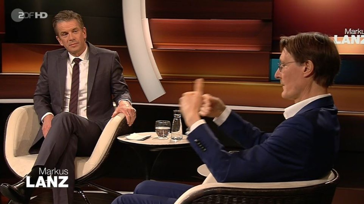 Markus Lanz mit seinem Gast Karl Lauterbach.