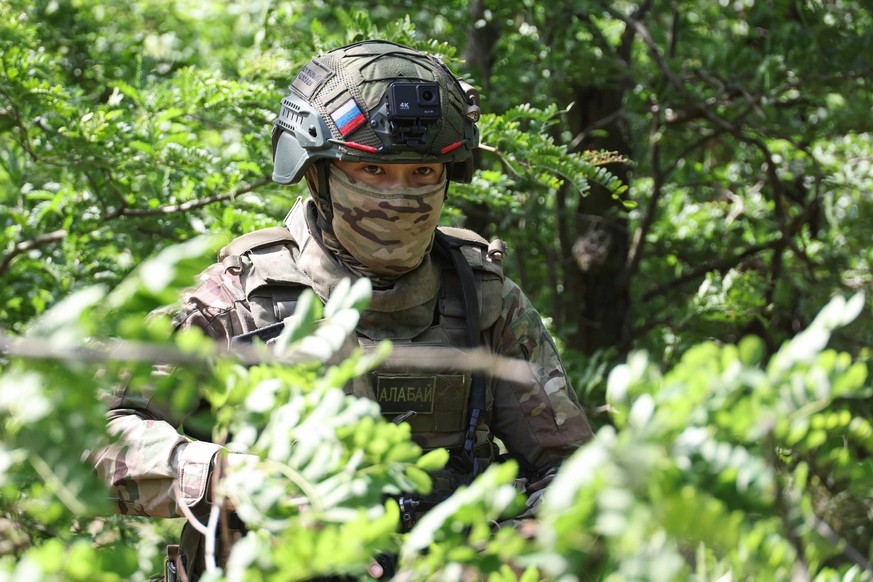 MAY 28, 2024: A man serves with the 417th Separate Reconnaissance Battalion on the Zaporozhye front of Russia s special military operation. Alexander Polegenko/TASS PUBLICATIONxINxGERxAUTxONLY 7124342 ...