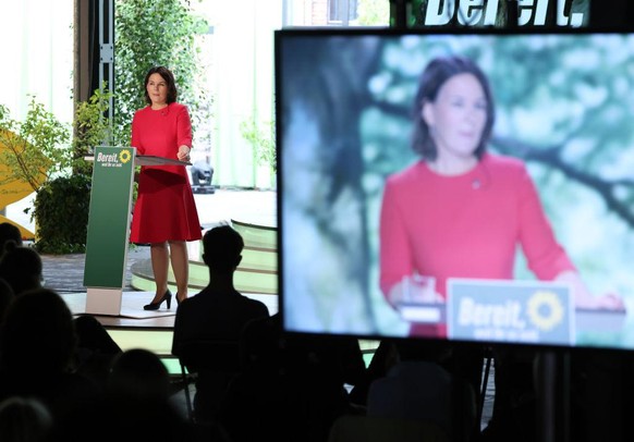 BERLIN, GERMANY - JUNE 12: Annalena Baerbock, co-head of the German Greens Party, speaks at the Greens Party virtual federal party congress shortly after delegates confirmed Baerbock as the party’s ca ...